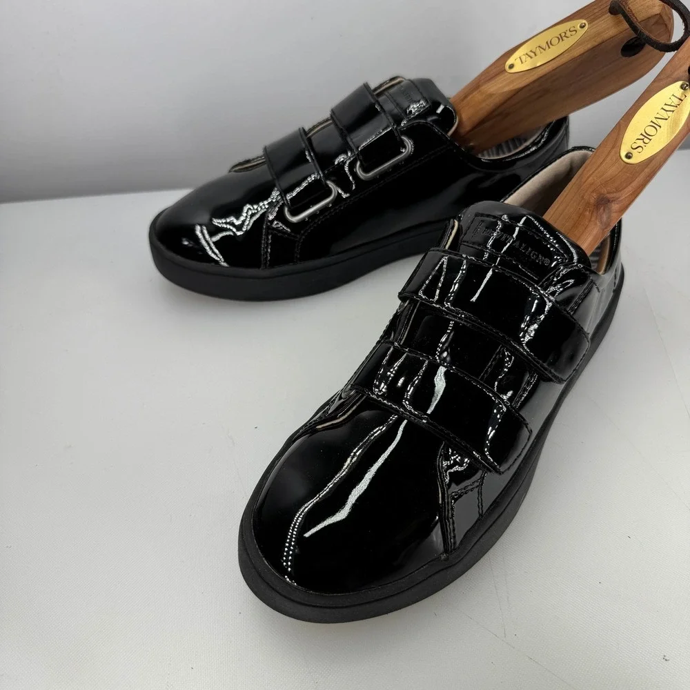 Revitalign Malibu Bella Patent Womens 7.5B Black Triple Strap Orthotic Sneaker